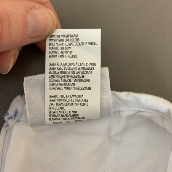 Little Me Short Sleeve Dress White Blue Seersucker Classic Girls 9 Months - Picture 10 of 15